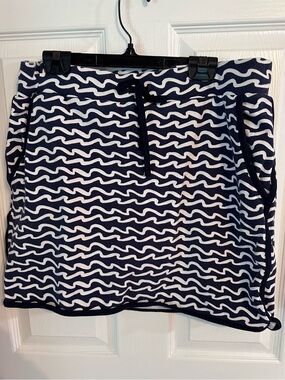 Talbots Navy and White Wavy Mini Skirt